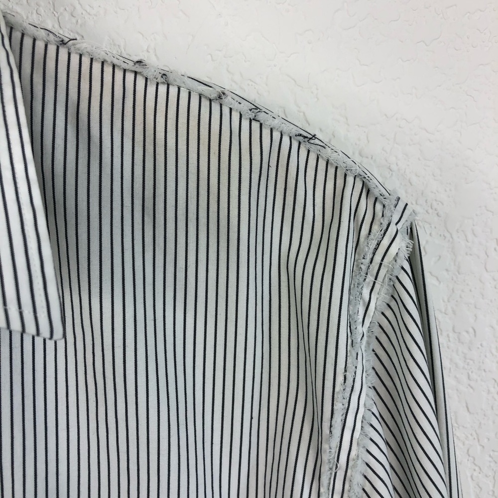 Alessandro Dell'acqua Frayed Striped Button Shirt - Picture 6 of 8